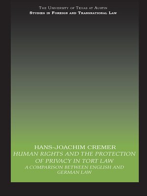 cover image of Human Rights and the Protection of Privacy in Tort Law